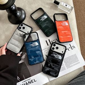 Nuova <span class=keywords><strong>custodia</strong></span> autunno-inverno per <span class=keywords><strong>Apple</strong></span> 17 Pro Max, stile giacca imbottita in <span class=keywords><strong>pelle</strong></span> mimetica 3D, cover per iPhone 16 15 14 13 12 - Product Image 1