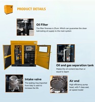 Compresseurs d'air électriques rotatifs industriels du fabricant 10hp-30hp 7.5kw-22kw Moteur de pompe de compresseur d'air à vis PLC Core