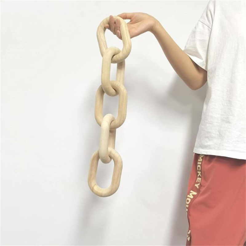 Декоративные деревянные звенья цепи украшения для дома Бохо ручная резьба современная деревянная цепочка