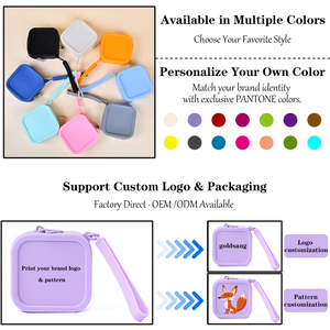 Custom Logo Pantone Silicone <b>Mini</b> Purse Square Wristlet Bag Non Toxic Soft Durable Waterproof Coin <b>Pouch</b> for FBA Dropshipping - Product Image 2