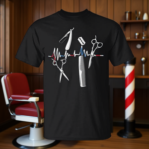 Camiseta Vintage Barber Lifeline con diseño de tijeras de peluquero y máquina de cortar pelo - Product Image 3