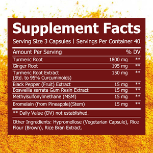Cápsulas de Cúrcuma OEM ODM con Raíz de Cúrcuma, Raíz de Jengibre y Bromelina, Apoyo para la Salud de las Articulaciones, Envejecimiento Saludable, Alivio del Malestar - Product Image 2