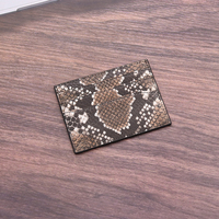 Portefeuille de voyage RFID avec logo personnalisé Porte-cartes de crédit en cuir de peau de serpent pour femme ou homme
