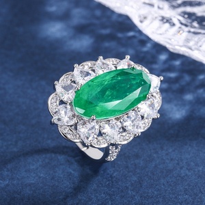 Fashion Eco-friendly Copper 12*20mm Green Zircon Teardrop Necklace Rings <b>Set</b> Elegant Simple Jewelry <b>Sets</b> for Refined Looks - Product Image 5