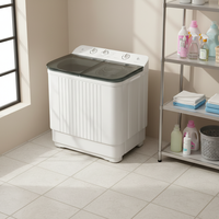 Top Loading Household Washing Machine with Hand Wash Lid and Air Dry Function Semi-Automatic Portable Laundry Washer