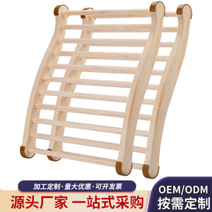 Respaldo de madera maciza para sauna transfronteriza, respaldo ondulado para sala de sudoración, almohada de madera, accesorios personalizables para sala de sudoración - Product Image 4