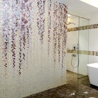 Mosaïque de verre en forme de losange de couleur bleue, imperméable, pour salle de bain, carrelage de puzzle floral, carrelage mural en verre cristal fait à la main, mosaïque dégradée