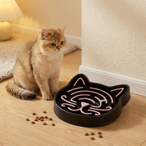 Tazón <span class=keywords><strong>de</strong></span> Alimentación Lenta <span class=keywords><strong>de</strong></span> Cerámica con Logotipo Personalizado al por Mayor, Plato para Mascotas en Forma <span class=keywords><strong>de</strong></span> Gato <span class=keywords><strong>de</strong></span> Porcelana, Anti-Asfixia, para Alimento Seco y Húmedo, para la Salud Digestiva <span class=keywords><strong>de</strong></span> Gatitos - Product Image 1