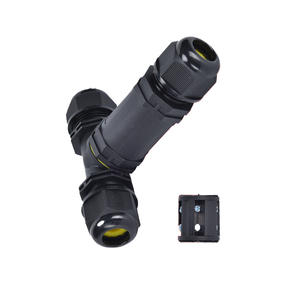 Connecteur <span class=keywords><strong>de</strong></span> câble étanche en nylon <span class=keywords><strong>de</strong></span> type T intérieur/extérieur Joint rapide droit Contact en cuivre Joint bout à bout en T étanche à la pluie - Product Image 1