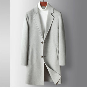 Abrigo <span class=keywords><strong>de</strong></span> Gabardina <span class=keywords><strong>de</strong></span> Lana <span class=keywords><strong>de</strong></span> Media Largura para Hombre, Otoño e Invierno 2025, Abrigo <span class=keywords><strong>de</strong></span> Terciopelo <span class=keywords><strong>de</strong></span> Doble Cara, Estilo Juvenil, Ligero y <span class=keywords><strong>de</strong></span> Lujo para Negocios - Product Image 1