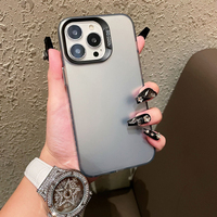 Casing Handphone TPU PC Berlapis Perak dengan Cetakan Pita Manis dan Motif Cinta untuk iPhone 11 12 13 14 15 16 17 18 Pro Max