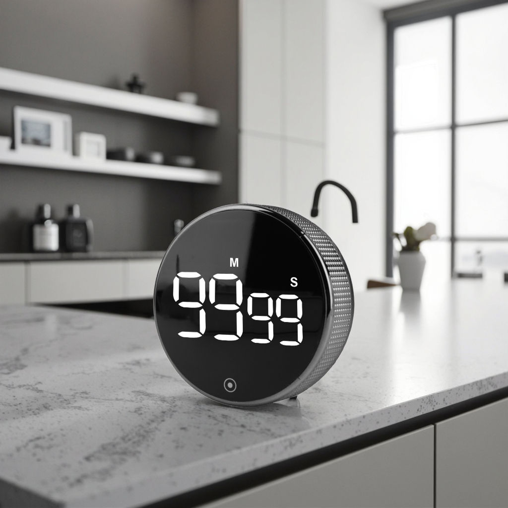 Custom Logo Large Screen LED LCD Magnetic Baking Timer Kitchen Reminder Rotating Countdown for Students Square Plastic