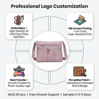 Sac à bandoulière décontracté en nylon grande capacité pour femme, design messager léger et imperméable, tendance et personnalisé