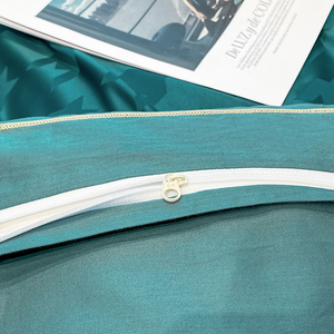 Juego de edredón de cuatro piezas <span class=keywords><strong>Gonza</strong></span> Jacquard de seda lavada 60S de algodón personalizado juego de cama de algodón de grapa larga - Product Image 2