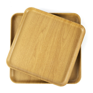 ถาดเสิร์ฟลายไม้ 36x36 ซม. สี่เหลี่ยม สไตล์ญี่ปุ่น สำหรับชา ของหวาน ซูชิ - Product Image 2