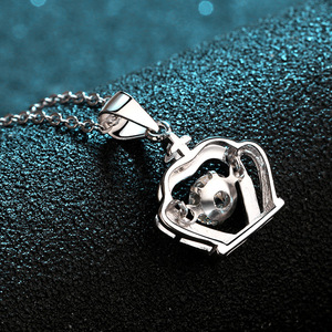 Wholesale Fashionable Micro-Inlaid Crown <b>Moissanite</b> Pendant <b>Necklace</b> Elegant Temperament Accessory Hot Selling Chains - Product Image 5