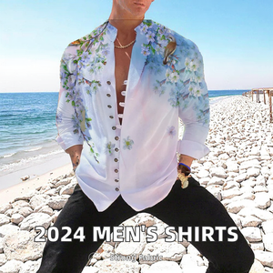 Camicie Autunnali da <span class=keywords><strong>Uomo</strong></span> Taglie Forti in Cotone e <span class=keywords><strong>Lino</strong></span> Vintage Antirughe a Maniche Lunghe Personalizzabili OEM - Product Image 2