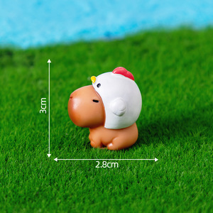 Figuras de Animales en Miniatura de Resina de Capibara y <span class=keywords><strong>Cocodrilo</strong></span>, Artesanías Ecológicas para Navidad, Esculturas de Paisajes de Musgo DIY - Product Image 5