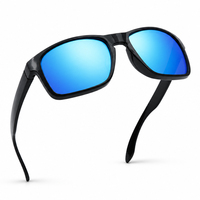 Lunettes de soleil de course et de plage UV400 légères à monture rectangulaire et verres bleu glace, vente en gros