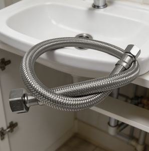 Tuyau tressé en acier inoxydable 304 avec écrou en laiton, insert en laiton, EPDM, diamètre 12,5 mm pour usage plomberie - Product Image 3