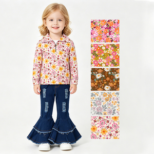 Précommande – Haut à manches longues pour filles avec fermeture éclair et motifs floraux – Nouvelle collection de vêtements de boutique à la mode – Vente en gros – Prix d'usine pour enfants – Vêtements d'automne - Product Image 2