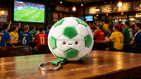 Porte-clés en peluche ballon de football personnalisé, jouet en peluche doux et mignon, porte-clés en fourrure, souvenir promotionnel sportif