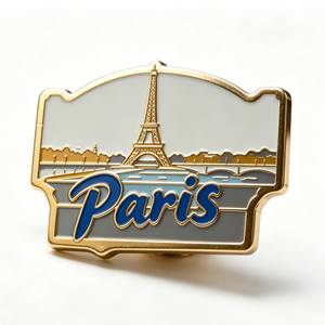 Pin Esmaltado de Recuerdo de la Ciudad de París, Torre Eiffel, Río Sena, Insignia Metálica Chapada en Oro, Forma Irregular, Regalo de Viaje - Product Image 4