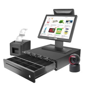 餐厅零售触摸POS 15英寸经典一体式收银机Windows 10 POS终端铝制支架系统机器 - Product Image 1