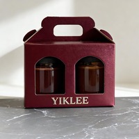 Boîte en carton ondulé écologique personnalisée avec poignée pour l'emballage de 2 pots en verre, miel/sel marin, aliments en conserve, huile, taille et impression personnalisées