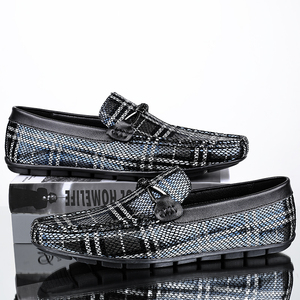 Haut de gamme nouveaux mocassins pour hommes avec motif <span class=keywords><strong>crocodile</strong></span> à la mode véritable peau de vache chaussures d'été pour hommes chaussures de haricot respirantes - Product Image 4