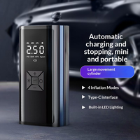 Gonfleur de pneus de voiture électrique portable haute pression, pompe à air sans fil 150 PSI, affichage numérique LCD, arrêt automatique, lumière LED, type C