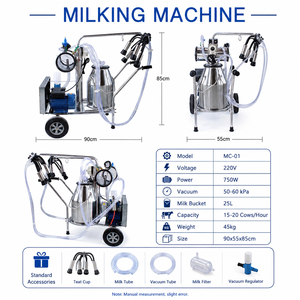 Máquina de Ordeño de Acero Inoxidable para Cabras/Ovejas/Vacas con Bomba, Cubeta Simple/Doble para Recolección de Leche en Granjas, Alta Productividad - Product Image 4