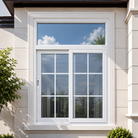 Fenêtre coulissante en PVC avec verre trempé, système de fenêtre coulissante en UPVC, cadre en PVC, fenêtre coulissante en aluminium avec verre trempé