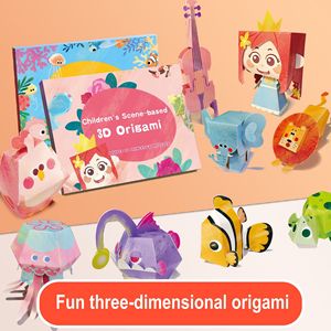 <span class=keywords><strong>Libro</strong></span> de Origami Educativo con Escenas 3D, Kit de Manualidades de Papel con Temática de Animales, Tráfico y Princesas para Niños, Juguetes de Aprendizaje Temprano - Product Image 2