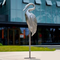 Sculpture de dragon et grue en fibre de verre étanche, style dessin animé, pour l'attraction de richesse et la prospérité, idéale pour l'extérieur, piscine et jardin, Feng Shui Oriental