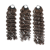 Vente en gros de tresses au crochet en cheveux humains vierges 100% de qualité supérieure, ondulation profonde DW, colorées # 27 # 30 mèches pré-bouclées à double trame de qualité supérieure