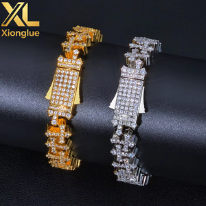European American Hip-hop Style Copper Alloy Inlaid Zircon Claw Setting 11.5MM Cross Bracelet Light Luxury Versatile - Product Image 6
