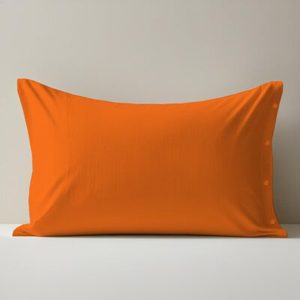 Pillowcase 100% Cotton Orange French Size 65x65cm - Product Image 1