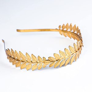 Serre-tête de déguisement Déesse Grecque Rivertree / <span class=keywords><strong>Couronne</strong></span> de cheveux à branches en feuilles d'or / Coiffe de mariage nuptiale Accessoires Déesse Grecque - Product Image 1