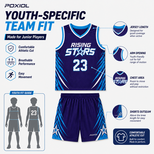 Tenues de basketball pour jeunes, ensemble maillot et short personnalisés, respirant, anti-humidité, sublimation, équipes scolaires, camps, junior - Product Image 4