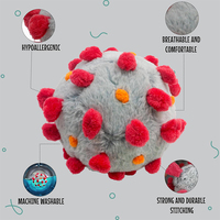 V305 Vente en gros Personnalisable Peluche Microbe Super Douce de 7 pouces, Jouet en peluche Microbes éducatifs sur le COVID-19, Cadeau scientifique pour enfants