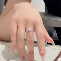 Bague de fiançailles en moissanite ronde en argent sterling 925, testée au stylo de vérification, incolore, vente en gros, fournisseur de bijoux en vrac