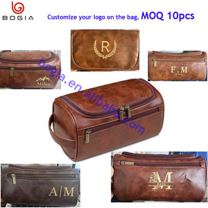 Grand Vintage Double Compartiments Luxe Voyage <span class=keywords><strong>Serviette</strong></span> Cosmétique Dopp Kits Étanche Rasage <span class=keywords><strong>Sac</strong></span> Personnalisé Hommes Trousse De Toilette - Product Image 2