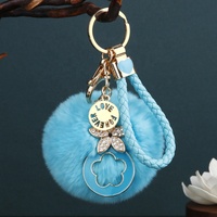 Porte-clés créatif personnalisé de haute qualité avec strass, motif trèfle à cinq feuilles porte-bonheur, pour la décoration