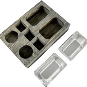 Boîte de rangement pour collations en bois massif, plateau de service multifonctionnel pour le salon, rangement pour fruits et bière - Product Image 5