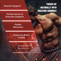 Bonbons gélifiés à la créatine pour adultes, booster de performance quotidienne, 5000 mg, saveur fraise, pour la récupération après les entraînements à la salle de sport et la réparation musculaire