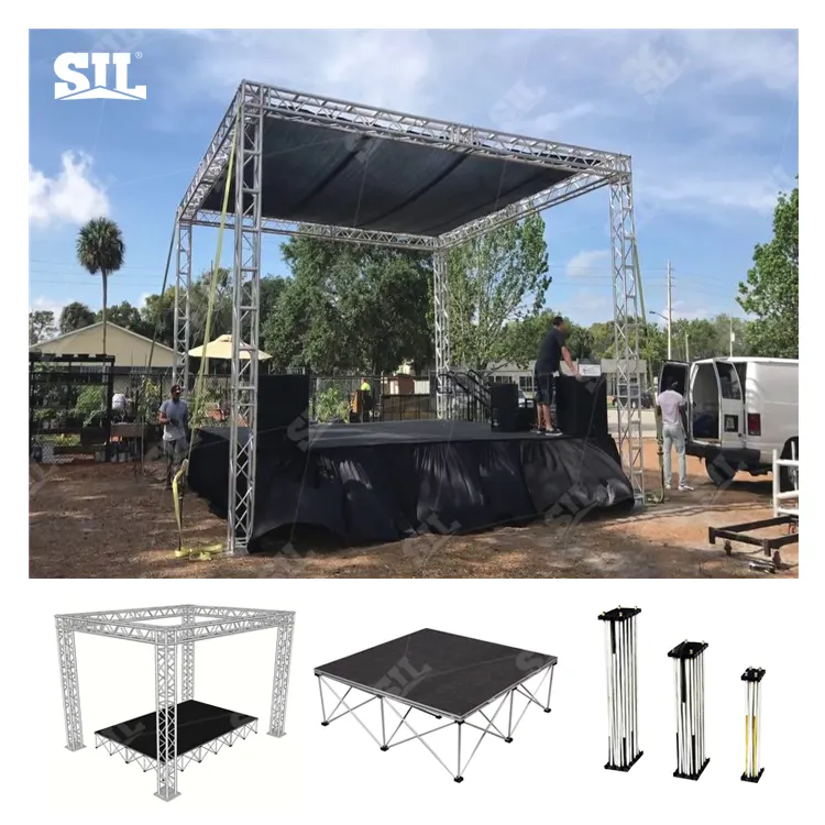 Lightweight Mini Assembly Folding Aluminum Concert Event Stage Setup Full Set Small Design Outdoor Mobile Concert Stage for Sale