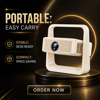 Projecteur intelligent LCD portable 1080P avec support rotatif à 270 degrés, haut-parleurs intégrés, Android TV, 1 Go de RAM, 8 Go de stockage pour home cinéma