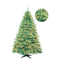 Arbre de Noël Artificiel Professionnel de Luxe à Charnières, Pré-Éclairé, Forme Pleine, Pointes Haute Densité, 1,8m-2,4m, pour Décoration d'Événements