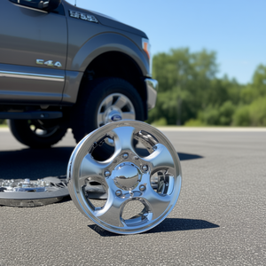 Ford 19.5-Inch 10 Lug Wheel <b>Cover</b> <b>Mirror</b> Polished Stainless Steel Bolt-On Kit For F450 F550 2005-2020 - Product Image 2